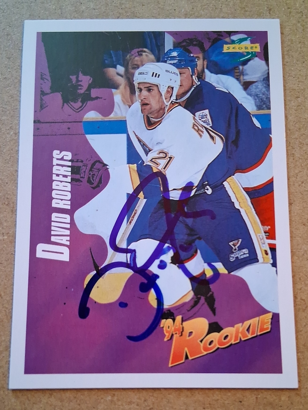 David Roberts 1994-95 Rookie Hockey Card - Purple